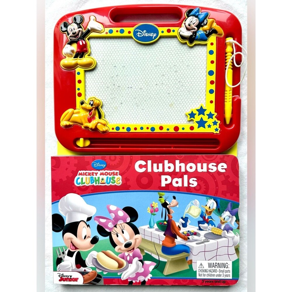Disney Mickey Mouse Clubhouse Magnetic Drawing Board & “Clubhouse Pals” Book Set